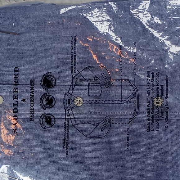 Saddlebred Performance Men's Button Down Shirt Size 19 37/38 Tall Royal Blue - Picture 5 of 7